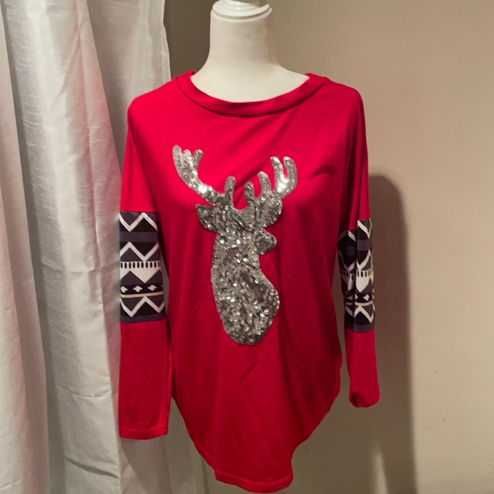 Sequins reindeer top